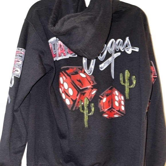 Las Vegas Black Hoodie w/Colorful Pics/Design - Picture 5 of 6